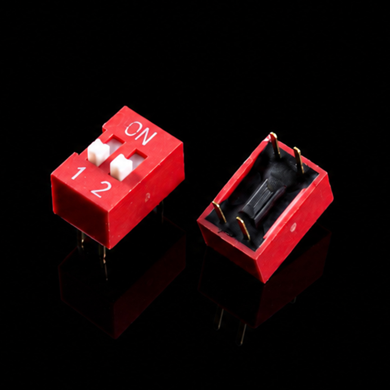 DIP 开关 TS-U001016，DS-2.54-2P，红色，通孔