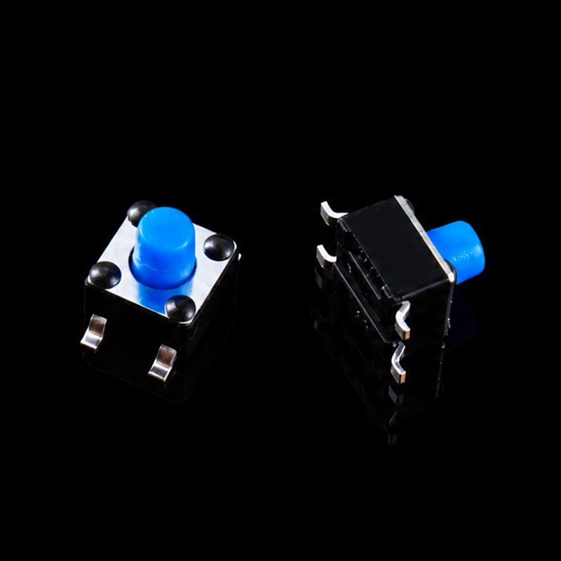 轻触开关 TS-D001172 4.5×4.5，蓝色硅胶执行器，4-Pin SMD