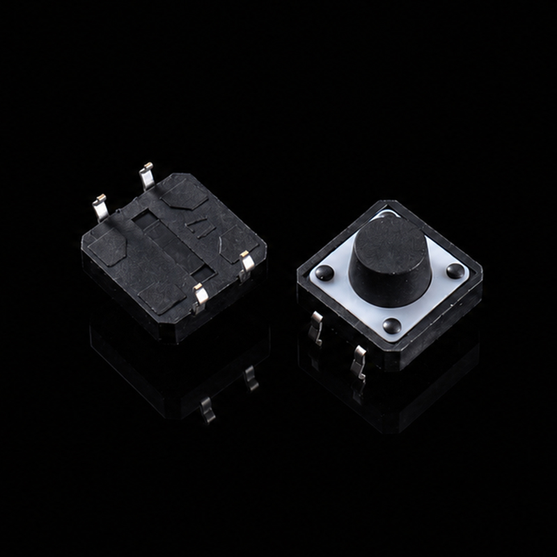 轻触开关 TS-I004035 12×12×7.5，4-Pin DIP，白色执行器，高镀银触点